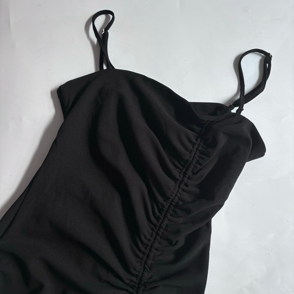 NWT Zara Draped Midi Black Dress - Picture 3 of 6